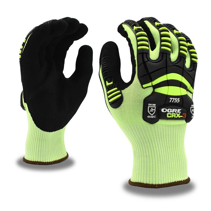 OGRE CRX-3 SANDY NITRILE PALM COAT - Dorsal Impact Gloves